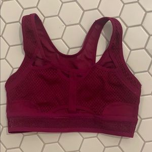 Maroon Nike sports bra